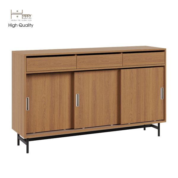  HAPPY FURNITURE , Tủ lưu trữ 3 cửa lùa chân sắt - LILY , TCL_016 , 150cm x 40cm x 90cm 