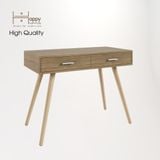  HAPPY FURNITURE , Bàn trang điểm 2 ngăn kéo chân gỗ chéo - OSRI , BAN_004 , 100cm x 45cm x 75cm 