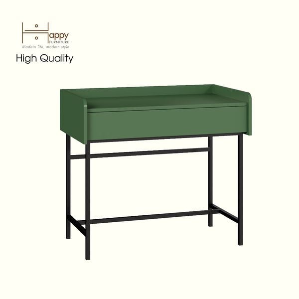  HAPPY FURNITURE , Bàn trang điểm 1 ngăn kéo chân sắt - LAVIA , BAN_085 , 90cm x 50cm x 80cm 