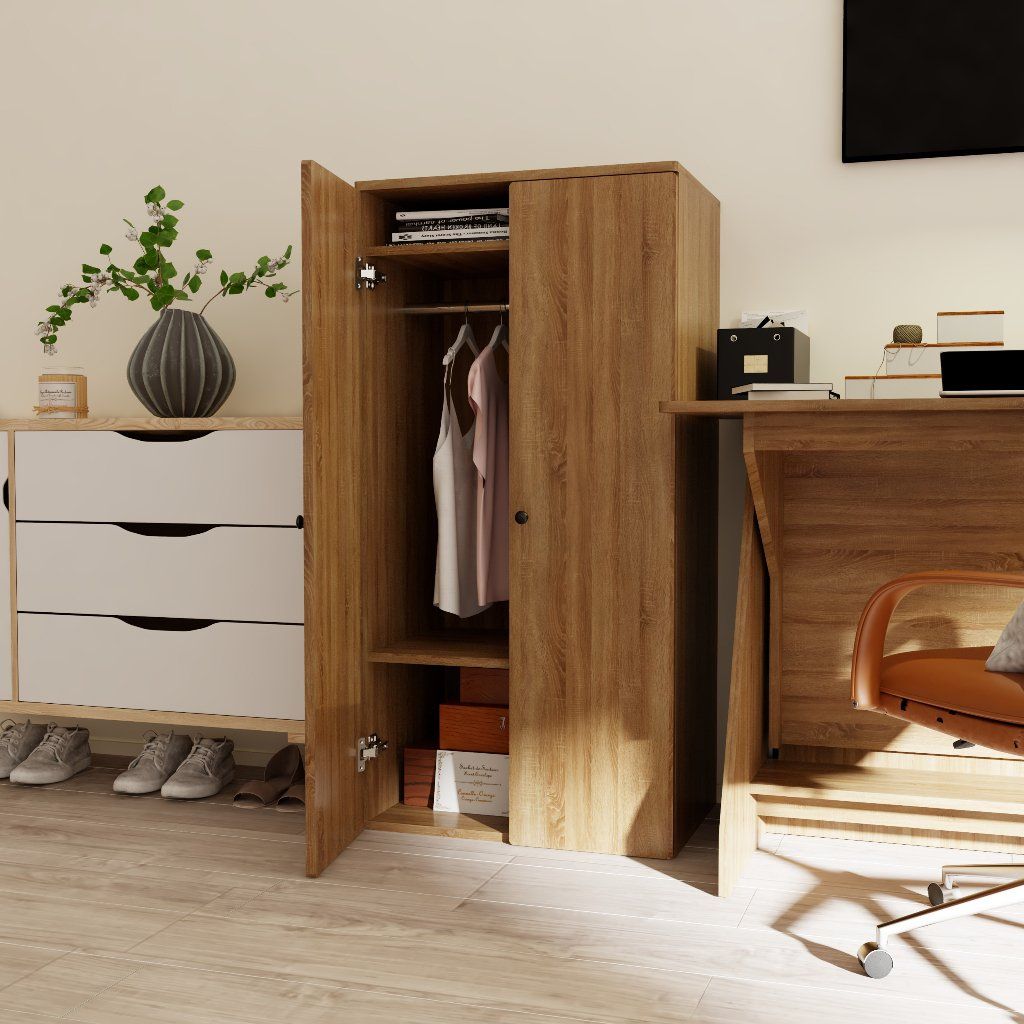  HAPPY FURNITURE , Tủ quần áo 2 cửa mở - LILY , TCM_093 , 60cm x 42cm x 120cm 