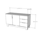  HAPPY FURNITURE , Tủ lưu trữ 2 cánh mở 3 ngăn kéo - MOLLY , TCM_101 , 120cm x 40cm x 68cm 