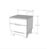  HAPPY FURNITURE , Táp đầu giường 2 ngăn kéo - LILY , THK_108 , 50cm x 45cm x 52cm 