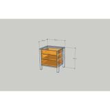 HAPPY FURNITURE , Táp đầu giường 3 ngăn kéo - MOKA , THK_244 , 55cm x 45cm x 58cm DxRxC 