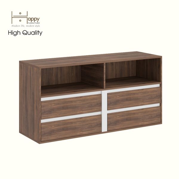  HAPPY FURNITURE , Tủ lưu trữ 4 ngăn kéo - ELIS , THK_319 , 140cm x 45cm x 70cm DxRxC 