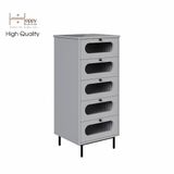  HAPPY FURNITURE , Tủ lưu trữ 5 ngăn kéo chân sắt - SISEEL , THK_172 , 50cm x 45cm x 110cm 