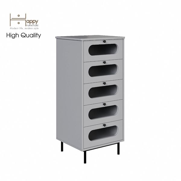 HAPPY FURNITURE , Tủ lưu trữ 5 ngăn kéo chân sắt - SISEEL , THK_172 , 50cm x 45cm x 110cm 
