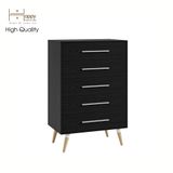  HAPPY FURNITURE , Tủ đụng đồ 5 ngăn chân gỗ chéo - OSRI , THK_023 ,  80cm x 50cm x 120cm 