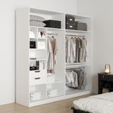  HAPPY FURNITURE , Tủ quần áo cửa lùa 2m2x2m2 - ELEGANT , TCL_007 , 220cm x 54cm x 220cm 