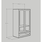  HAPPY FURNITURE , Tủ quần áo cánh mây - MEYDAN , TCM_051 , 100cm x 58cm x 176cm 