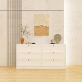  HAPPY FURNITURE , MATTA - Tủ lưu trữ 6 ngăn kéo, THK_225 , 160cm x 45cm x 79cm DxRxC 
