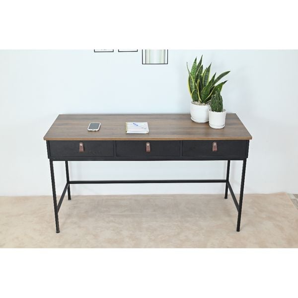  HAPPY FURNITURE , Bàn làm việc chân sắt - NOMIA , BAN_037 , 140cm x 55cm x 75cm 