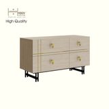  HAPPY FURNITURE , Gỗ tự nhiên , Tủ lưu trữ 4 ngăn kéo chân sắt - JOCASTA , THK_170 , 90cm x 35cm x 52cm 