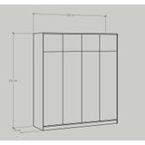  HAPPY FURNITURE , Tủ quần áo 2mx2m2 - ELEGANT , TCM_047 , 200cm x 54cm x 220cm 