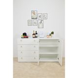  HAPPY FURNITURE , Tủ đựng đồ 4 ngăn kéo 2 cửa mở - WESLEY ,  THK_046 ,  140cm x 45cm x 80cm 