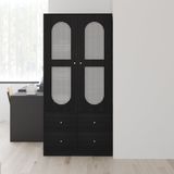  HAPPY FURNITURE , Tủ quần áo 2 cửa mở 4 ngăn kéo - MAY , TCM_249 , 92cm x 59cm x 190cm DxRxC 