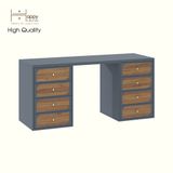  HAPPY FURNITURE , Bàn làm việc 8 ngăn kéo - BANA , BAN_069 , 160cm x 55cm x75cm 