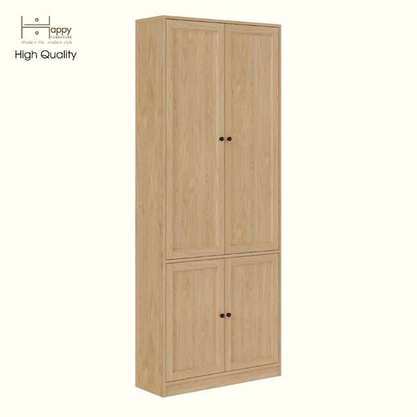  HAPPY FURNITURE , MATTA - Kệ sách 6 tầng 4 cửa mở , KSA_070 , 80cm x 28cm x 200cm DxRxC 