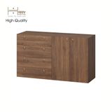  HAPPY FURNITURE , Tủ đựng đồ 4 ngăn kéo 2 cửa mở - WESLEY ,  THK_046 ,  140cm x 45cm x 80cm 