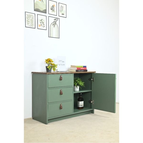  HAPPY FURNITURE , Tủ lưu trữ 3 ngăn kéo 1 cửa mở - NOMIA , THK_063 , 90cm x 35cm x 64cm 