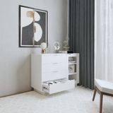  HAPPY FURNITURE , Tủ lưu trữ 4 ngăn kéo 1 cửa kính - NAMI, TLT_040 , 110cm x 45cm x 82cm DxRxC 