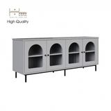  HAPPY FURNITURE , Kệ TV 4 cánh mở chân sắt - SISEEL , KTV_051 , 160cm x 40cm x 64cm 