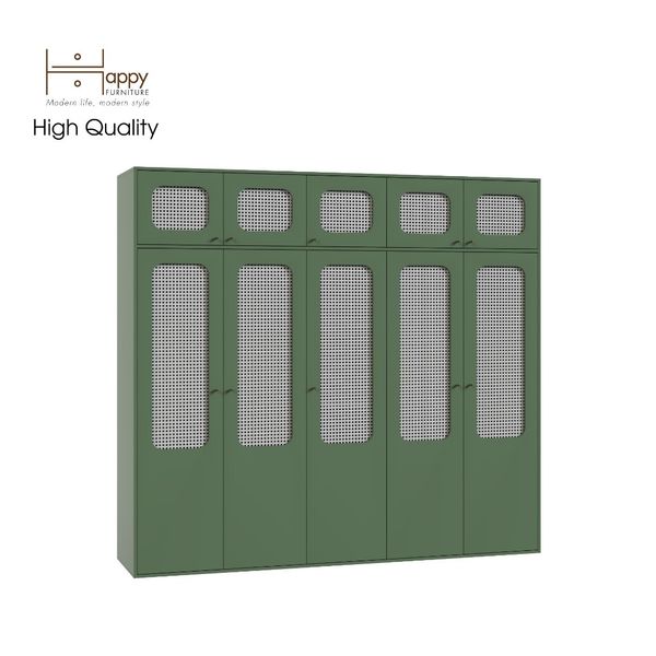  HAPPY FURNITURE , Tủ quần áo 2m4x2m2 cánh mây - MEYDAN , TCM_052 , 240cm x 58cm x 220cm 
