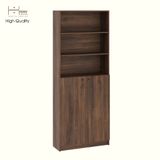  HAPPY FURNITURE , Kệ sách 6 tầng 2 cửa mở - CATY, KSA_076 , 80cm x 28cm x 202cm DxRxC 