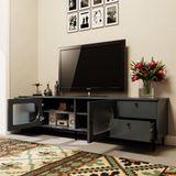  HAPPY FURNITURE , Kệ TV 2 cánh mở 4 ngăn kéo chân sắt - SISEEL , KTV_052 , 200cm x 40cm x 52cm 