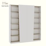  HAPPY FURNITURE , Kệ sách 2 cửa mở - VIGGO , KSA_050 , 180cm x 28cm x 200cm 