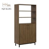  HAPPY FURNITURE , Kệ sách 6 tầng chân sắt - CATY , KSA_017 , 90cm x 40cm x 180cm 