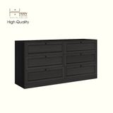  HAPPY FURNITURE , MATTA - Tủ lưu trữ 6 ngăn kéo, THK_225 , 160cm x 45cm x 79cm DxRxC 