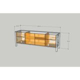  HAPPY FURNITURE , Kệ TV 2 cửa mở 4 ngăn kéo - MOKA, KTV_075 , 160cm x 40cm x 56cm DxRxC 