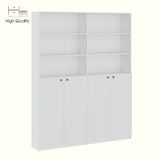 HAPPY FURNITURE , Kệ sách 6 tầng 4 cửa mở - CATY, KSA_077 , 160cm x 28cm x 202cm DxRxC 