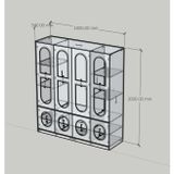  HAPPY FURNITURE , Tủ quần áo 8 cửa mở - MAY , TCM_248 , 180cm x 54cm x 200cm DxRxC 