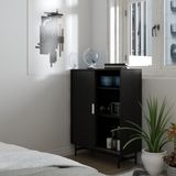  HAPPY FURNITURE , Tủ lưu trữ 2 cánh lùa chân sắt - LUCA , TCL_017 , 86cm x 36cm x 110cm 