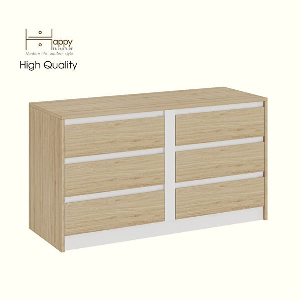  HAPPY FURNITURE , Tủ lưu trữ 6 ngăn kéo - ELIS , THK_335 , 120cm x 45cm x 66cm DxRxC 