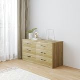  HAPPY FURNITURE , HEINEE - Tủ lưu trữ 6 ngăn kéo, THK_236 , 120cm x 45cm x 64cm DxRxC, sản phẩm phổ thông 