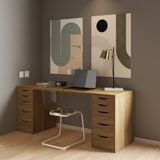  HAPPY FURNITURE , Bàn làm việc 2 bên ngăn tủ - LIDA , BAN_028 BAN_024 
