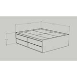  HAPPY FURNITURE , Giường ngủ 4 ngăn kéo - SWEETY , GNG_077 GNG_078 GNG_079 GNG_080 , 203x54cm, dài x cao 