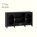  HAPPY FURNITURE , Tủ lưu trữ 2 cửa kính - CHEVY, KTV_080 , 140cm x 40cm x 76cm DxRxC 