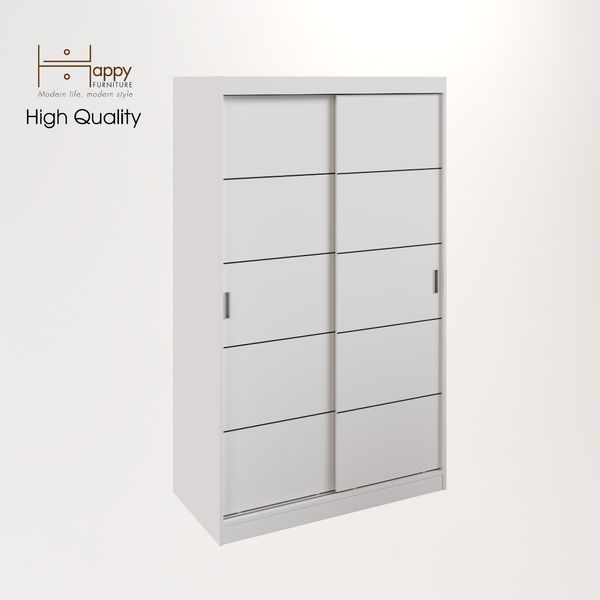  HAPPY FURNITURE , Tủ treo quần áo cửa lùa - RUNI , TCL_005 , 120cm x 60cm x 203cm 