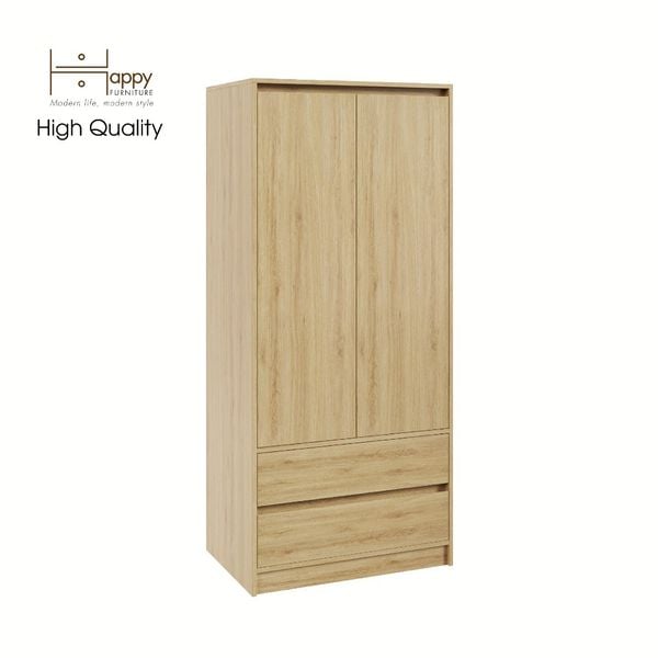  HAPPY FURNITURE , Tủ treo quần áo 2 ngăn kéo - SALY , TCM_011 , 80cm x 52cm x 180cm 