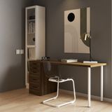  HAPPY FURNITURE , Bàn làm việc chân sắt 1 bên ngăn tủ - LIDA , BAN_020 BAN_021 BAN_022 BAN_023 , 59x72cm , sâu x cao 