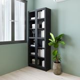  HAPPY FURNITURE , Kệ sách 6 tầng cửa kính - CATY, KSA_074 , 80cm x 30cm x 202cm DxRxC 