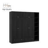  HAPPY FURNITURE , Tủ quần áo 4 cửa mở 2m2x2m2 - ELEGANT , TCM_045 , 220cm x 54cm x 220cm 