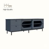  HAPPY FURNITURE , Kệ TV 2 cánh lùa 2 ngăn kéo chân sắt - SISEEL , KTV_053 , 160cm x 40cm x 53cm 