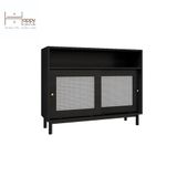  HAPPY FURNITURE , Tủ đựng đồ 2 cánh lùa chân sắt - ROTAN , TCL_033 , 100cm x 34cm x 80cm 