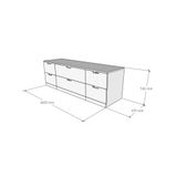 HAPPY FURNITURE , Tủ đựng đồ 6 ngăn kéo - SCANDINA , THK_098 , 160cm x 47cm x 53cm 
