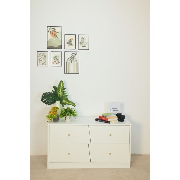  HAPPY FURNITURE , Tủ lưu trữ 4 ngăn kéo - DALEY ,THK_345 , 100cm x 45cm x 55cm DxRxC 