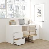  HAPPY FURNITURE ,Bàn làm việc 6 ngăn kéo - LAYLA , BAN_164 , 160cm x 59cm x 75cm DxRxC 